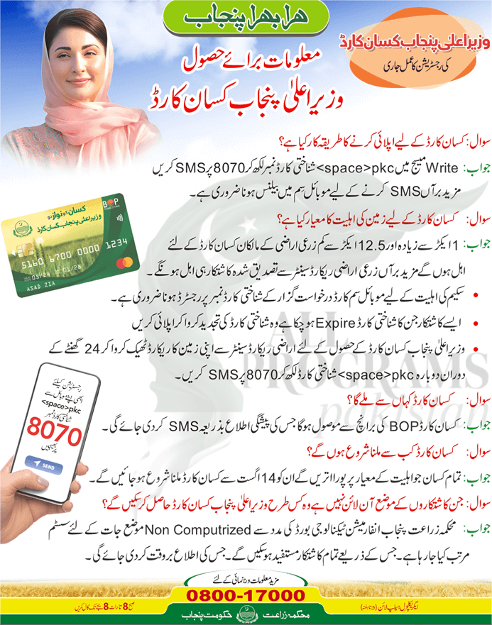 Chief Minister Punjab Kissan Card Scheme Registration Method
