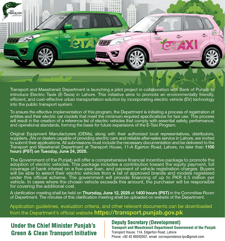 Punjab E-Taxi Program, Registration Method