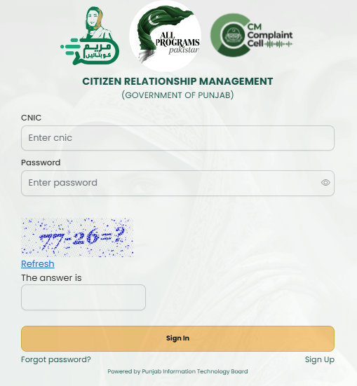 Now, Login into Maryam ko Batayn Web Portal