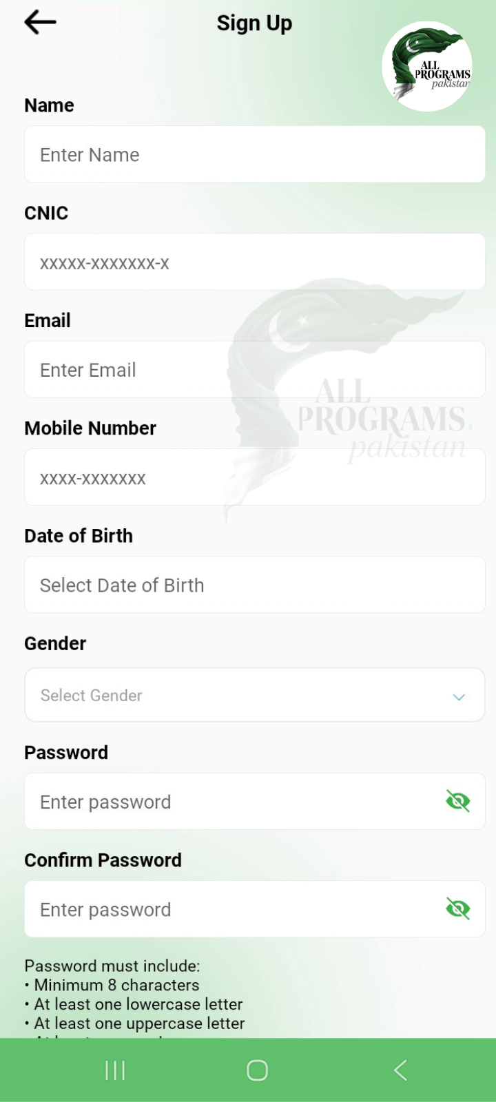 Sign Up on Maryam ko Batayn Mobile App