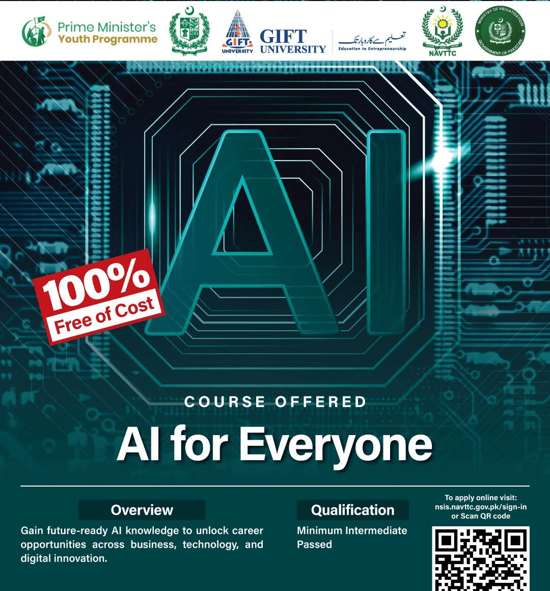 AI For Everyone Skill in NAVTTC Skills of Tomorrow Batch 1
