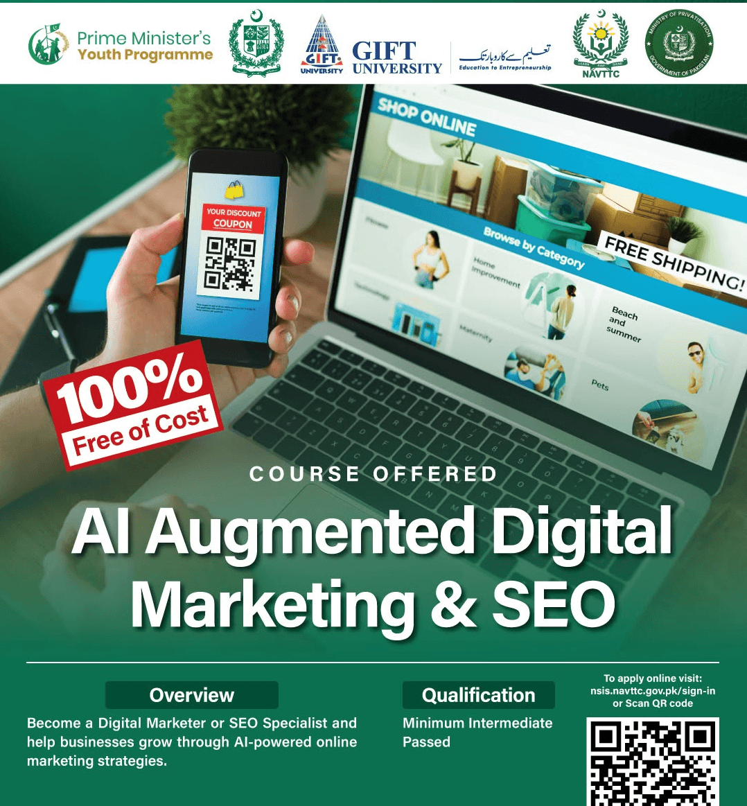 Digital Marketing and SEO Skill in NAVTTC Skills of Tomorrow Batch 1