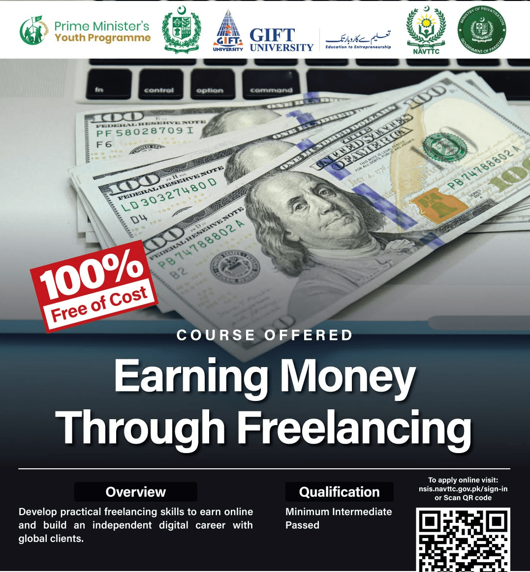 Earning Money Through Freelancing Skill in NAVTTC Skills of Tomorrow Batch 1