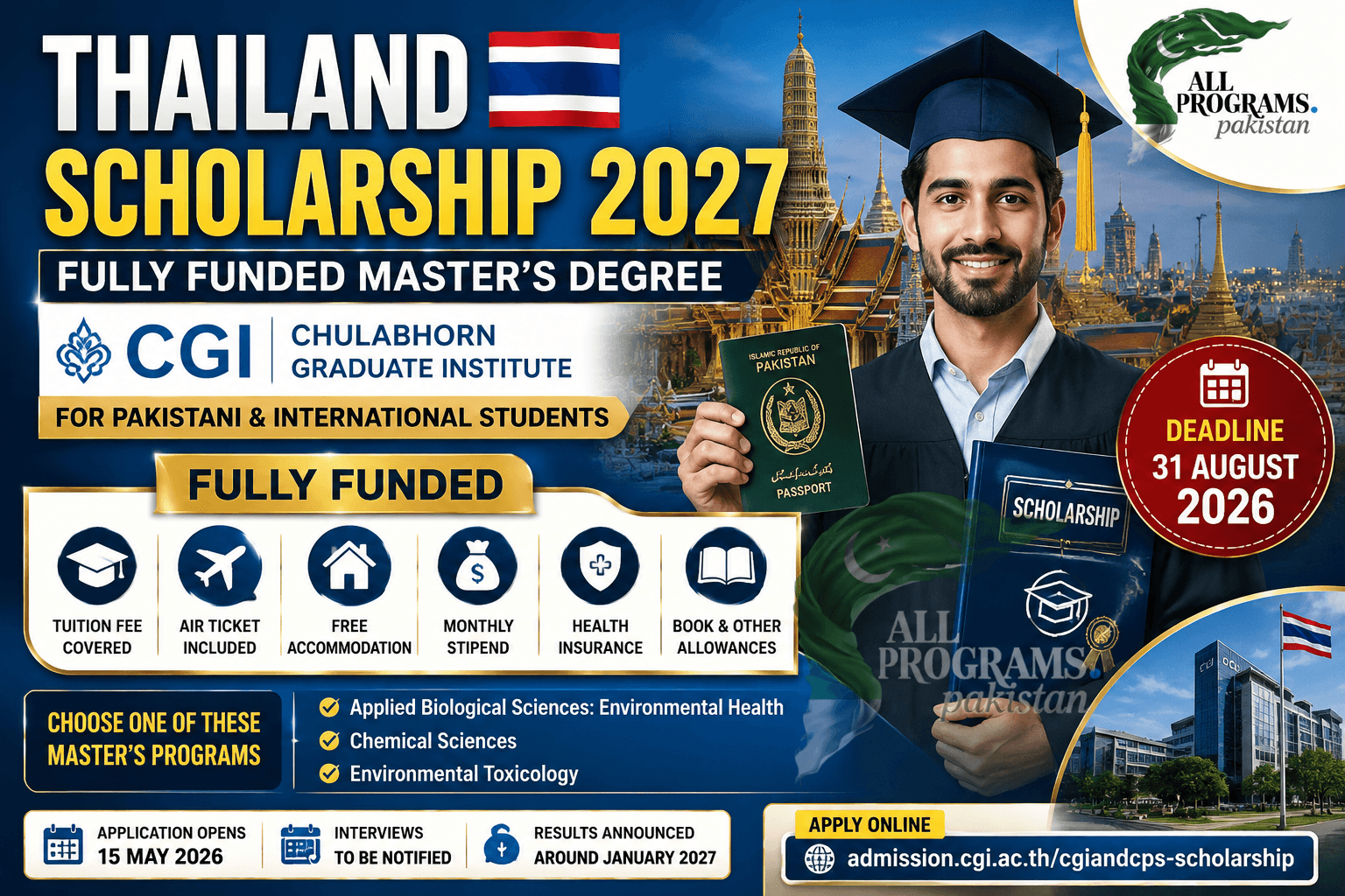 Fully Funded CGI Thailand Scholarship 2027 for Pakistani Students
