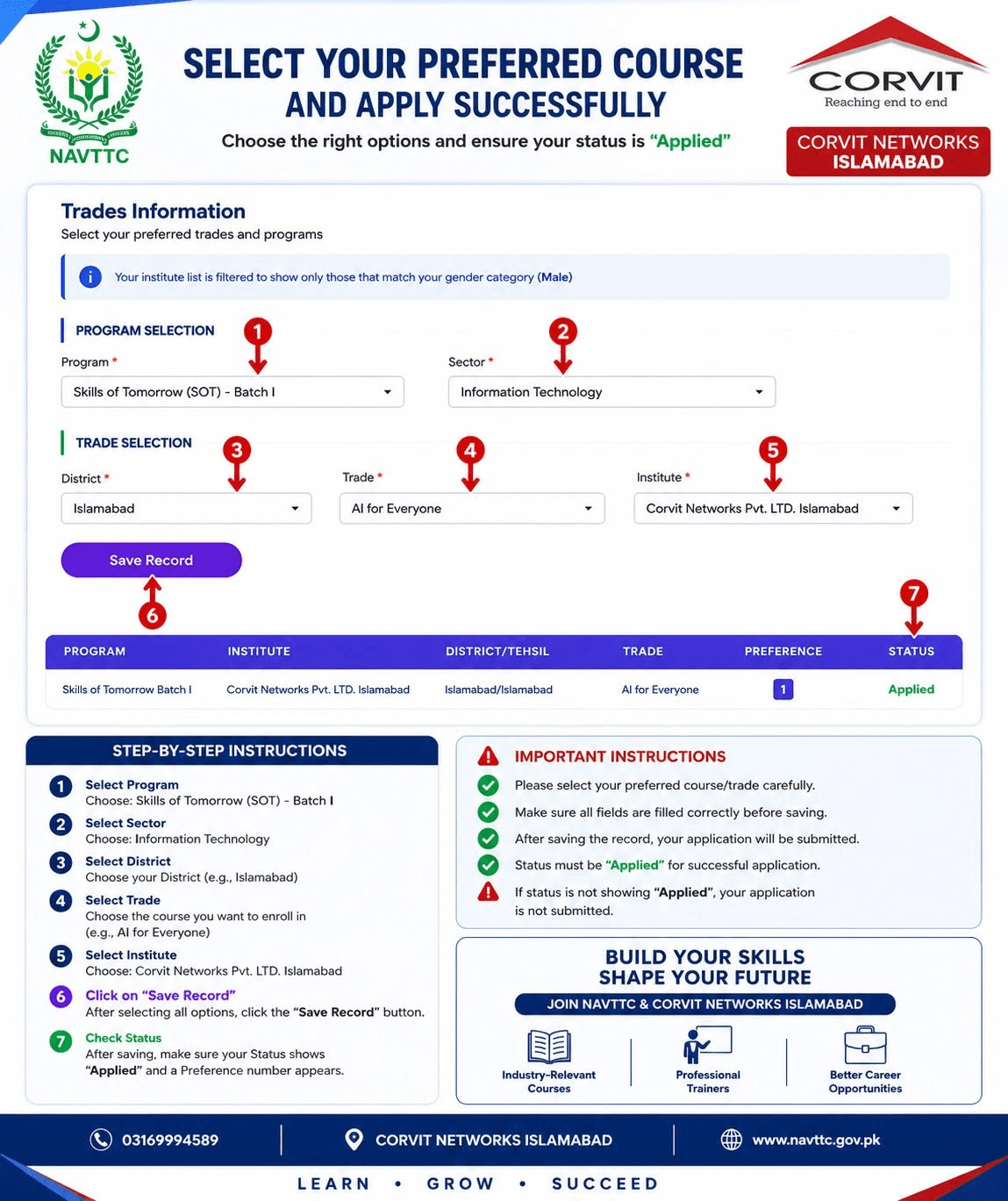 Trade Selection (The Most Critical Step) while applying for NAVTTC Skills of Tomorrow Program 2026
