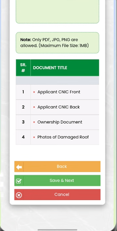 Required Documents for Apni Chhat, Mehfooz Chhat 