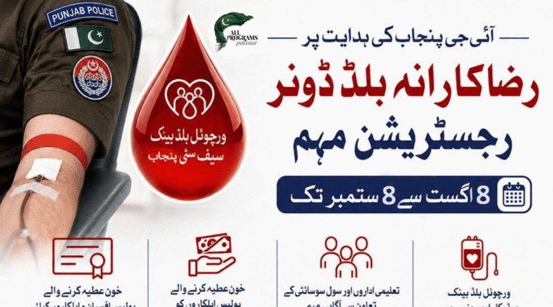 Punjab Police Blood Donor Registration Campaign - Rs 1K Reward + Leave