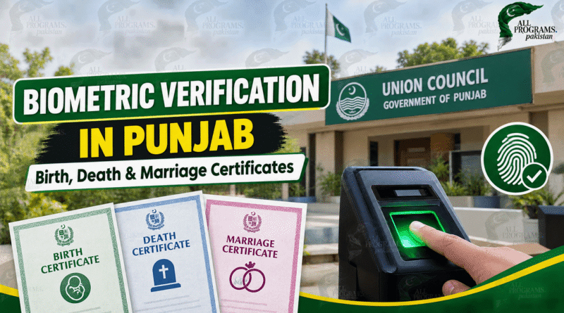 Punjab Introduces Biometric Verification for Birth, Death and Marriage Certificates